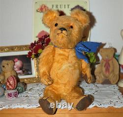 Charming 17 German orangecolored mohair teddy bear Jopi 1920's