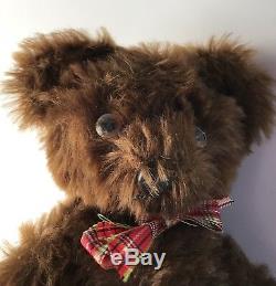 Charming Vintage Brown Mohair Jointed Teddy Bear