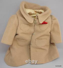 Chiltern Hugmee Teddy Bear 16 Gold Mohair Plush c1950s in Overcoat Custom Sewn
