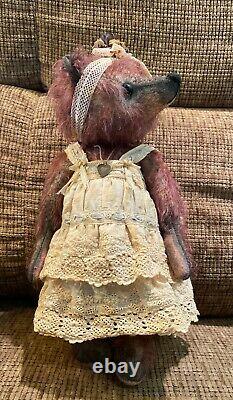 Cousin Rosalie OOAK Hand Made MOHAIR TEDDY BEAR BY LORA SOLING OF LORABEARS TAGS