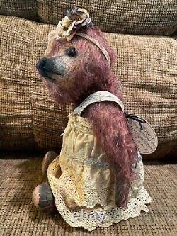Cousin Rosalie OOAK Hand Made MOHAIR TEDDY BEAR BY LORA SOLING OF LORABEARS TAGS