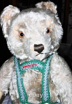 Cute 14 German Steiff beige curly mohair humpback Teddy from the 1950's