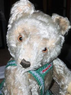 Cute 14 German Steiff beige curly mohair humpback Teddy from the 1950's