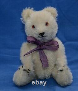 Cutest 1950s Small 7 White Mohair Antique/Vintage Teddy Bear Probably By Petz