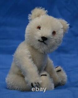 Cutest 1950s Small 7 White Mohair Antique/Vintage Teddy Bear Probably By Petz