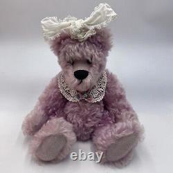 DURBEARS COLLECTABLE SUSAN DURBAS Lavender Mohair TEDDY BEAR PLUSH 9L