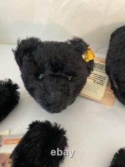 EXTREMELY RARE Retired Steiff Magnetic Click-A-Bear Black Mohair Teddy Bear