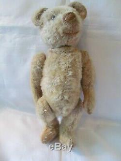 Early 20th Century Teddy Bear, Probably Hecla, Ten Inches, Beige Mohair