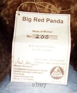 Early Mohair Hermann Big Red Panda Bear Germany 266/500 22 inches Tall