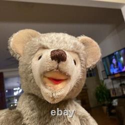 Educa Rare German Teddy Bear 21 Jointed Head Open Mouth Mohair Hump Compartment