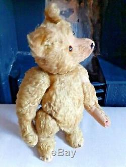 FABULOUS ANTIQUE 1910's TERRY'S TERRY TOYS GOLD MOHAIR TEDDY BEAR SOFT TOY