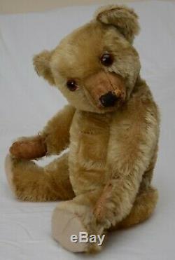 Fine 18 1930s Antique/Vintage Gold Mohair Chiltern Hugmee Teddy Bear Needs TLC