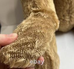 German Mohair Humped Back Tan Teddy Bear Jointed 24 Inches