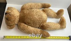 German Mohair Humped Back Tan Teddy Bear Jointed 24 Inches