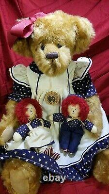 Gloria Franks Mandy with Raggedy Ann & Andy Goose Creek artist teddy bear 24