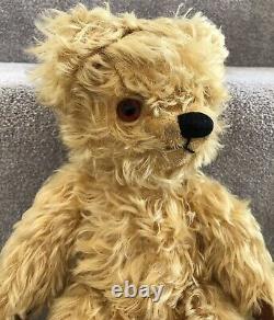 Gorgeous Antique Vintage Chad Valley Tufty Mohair Teddy Bear With Labels British