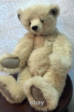 Gorgeous OOAK White Mohair Blue-Eyed Teddy Bear from Ukraine 17