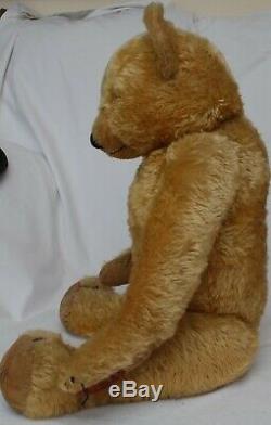 Gorgeous Whopping 28 1930's Golden Mohair Merrythought Teddy Bear Label/Repairs