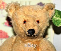 Gorgeous goldblond Steiff Mohair Teddy Bear with FF button 1915 16 tall