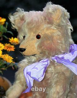 Gorgeous, rare 17 German purple mohair Jopi teddy bear 1920/30