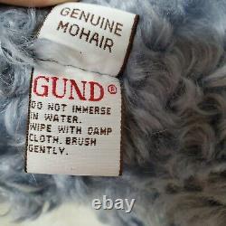 Gund Mohair Jointed Teddy Bear Blue Gray Limited Edition 296/600 Plush Collector