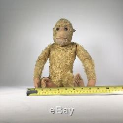 HUGE vintage straw filled mohair Monkey antique soft toy teddy bear circa 1930's