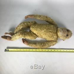 HUGE vintage straw filled mohair Monkey antique soft toy teddy bear circa 1930's