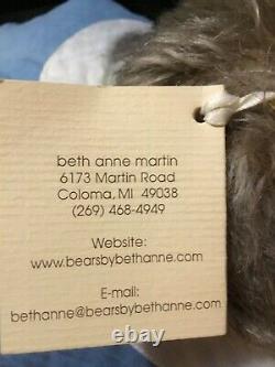 Handmade 30 Mohair Teddy Bear, Paulie OOAK by artist Beth Anne Martin