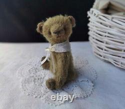 Handmade Teddy bear mohair Collectible vintage looking doll gift art presents