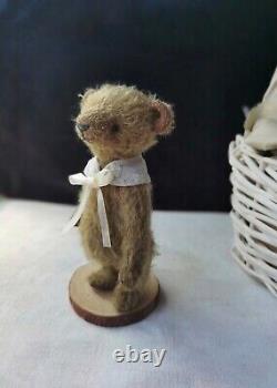 Handmade Teddy bear mohair Collectible vintage looking doll gift art presents