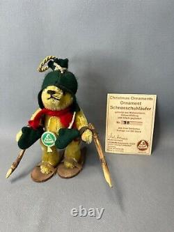 Hermann German Teddy Bear Mohair Christmas Ornament Snowshoe Walker Limited Ed