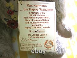 Hermann Max The Happy Wanderer Teddy Bear Musical Limited #613 Mohair Plush