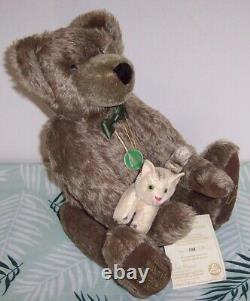 Hermann Mohair Teddy Bear with miniature Cat Germany Sonneberg Museum's Bear