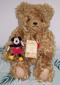 Hermann Original Teddy Bear with Mickey Mouse Ltd Edition Germany c1995