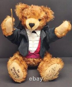 Hermann Pluschtiere Johann Strauss Teddy Bear Music Box 76/500 Germany Mohair
