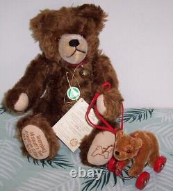 Hermann Sonneberg Museum Mohair Teddy Bear Amercian Edition Germany & Mini Bear