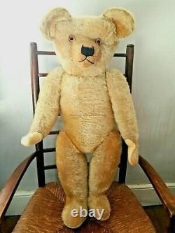 Huge 28 Old Vintage Antique Chad Valley Farnell Mohair Teddy Bear Soft Toy