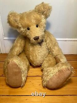 LARGE (18 While Sitting) Vintage JOINTED GOLDEN MOHAIR LANG TEDDY BEAR