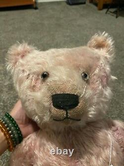 Large 1930's Antique Jointed TEDDY BEAR PINK MOHAIR ADORABLE! Maybe Chad Valley