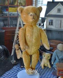 Large Antique Ideal Straw Filled Mohair Teddy Bear