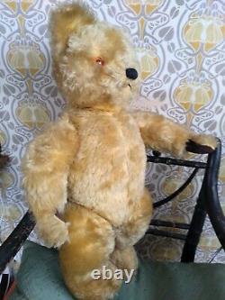 Large Antique/Vintage 23/58cm Chad Valley 1940/50's Golden Mohair Teddy Bear