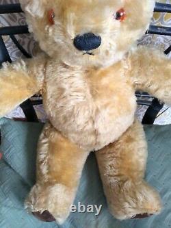 Large Antique/Vintage 23/58cm Chad Valley 1940/50's Golden Mohair Teddy Bear