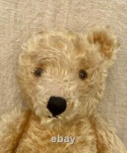 Large Vintage Steiff Light Blonde Mohair Teddy Bear With Button 21 Inches Tall