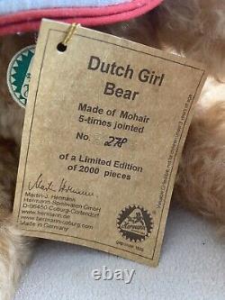Limited Edition HERMANN 14 Dutch Girl Bear Mohair Teddy Bear From Germany