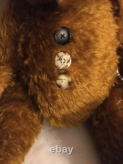 Lot Of Two (2) Lang Mohair Jointed Stuffed Plush Bears 24 & 27 H Guc