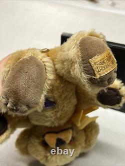 MERRYTHOUGHT Vintage Cheeky Teddy Bear Bells in Ears 9 Jointed Rare England
