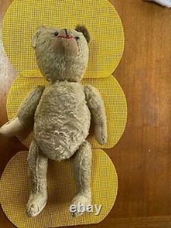 MOHAIR ANTQUE TEDDY BEAR Disc Joined stuffed 26 inches, large