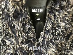 MSGM Runway Oversized Double Breasted Winter Knee Length Teddy Bear Coat Size 48