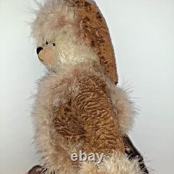 Martha Burch Renaissance Bear Artist Signed Mohair Teddy Bear OOAK Feathers 18