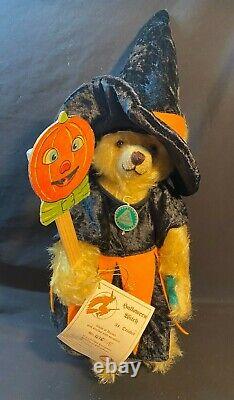 Martin J Hermann Spielwaren Coburg Germany Mohair Teddy Bear Halloween Witch